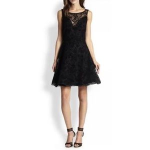 Alice + Olivia Black Natalia Velvet Lace, Size 6